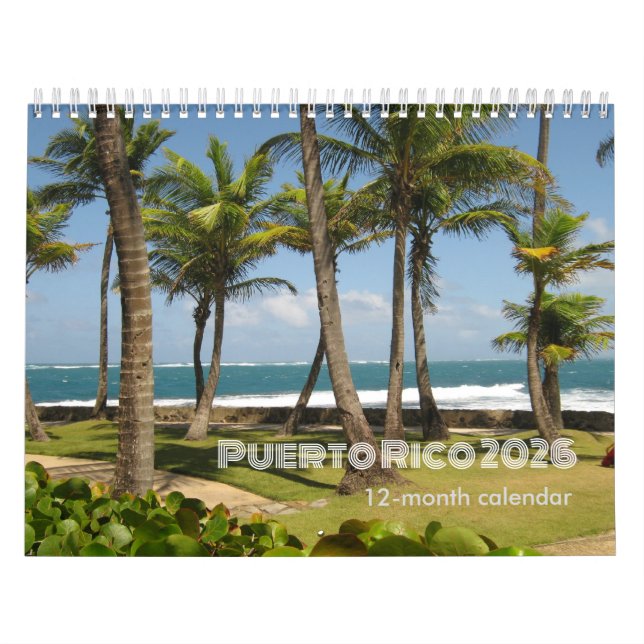 Puerto Rico 12 Months Calendar 2026 (Cover)