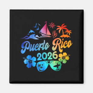 Puerto Rico 2026 Vacation Beach Tie Dye Trip Summe Magnet