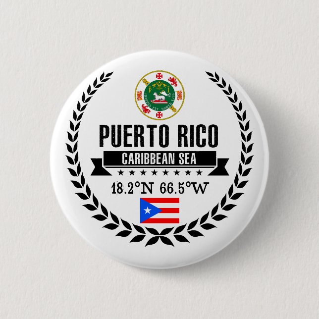 Puerto Rico 6 Cm Round Badge (Front)