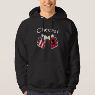 Puerto Rico Albania Flag Cheers Beer Grown Patriot Hoodie