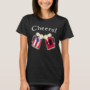 Puerto Rico Albania Flag Cheers Beer Grown Patriot T-Shirt