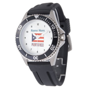 Puerto Rico and Puerto Rican Flag Personalised Men Watch