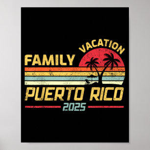 Puerto Rico Beach Family Vacation 2025 Matching Poster