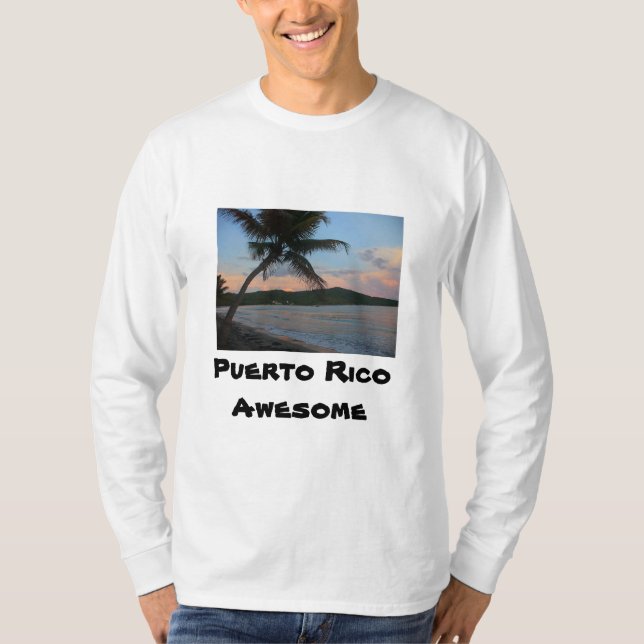 Puerto Rico Beach Men's Long Sleeve Tee (Front)
