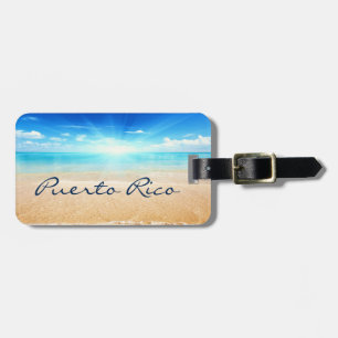 Puerto Rico beach sunrise Luggage Tag