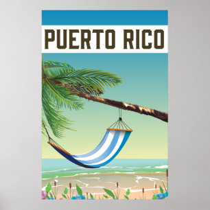 Puerto Rico Beach travel poster. Poster