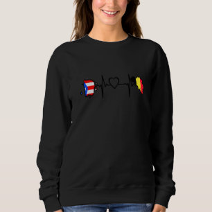 Puerto Rico Belgium Flag Puerto Rican Belgian Hear Sweatshirt