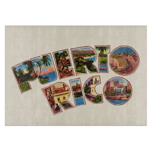  Puerto Rico Big Letter Mug Cutting Board (Front)
