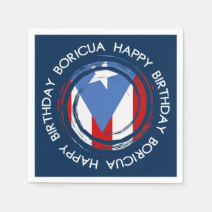 Puerto Rico Birthday Flag Napkin