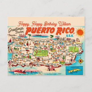  Puerto Rico Birthday Greeting Postcard