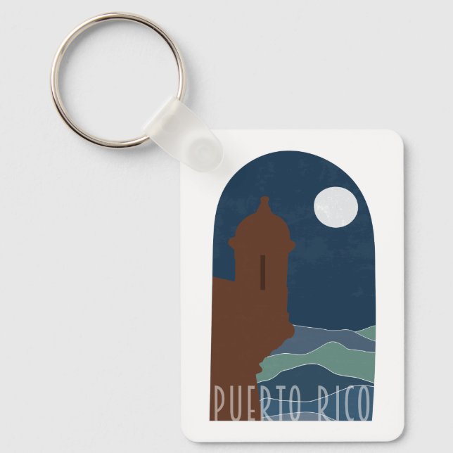 Puerto Rico BOHO Garita at Night Key Ring (Front)