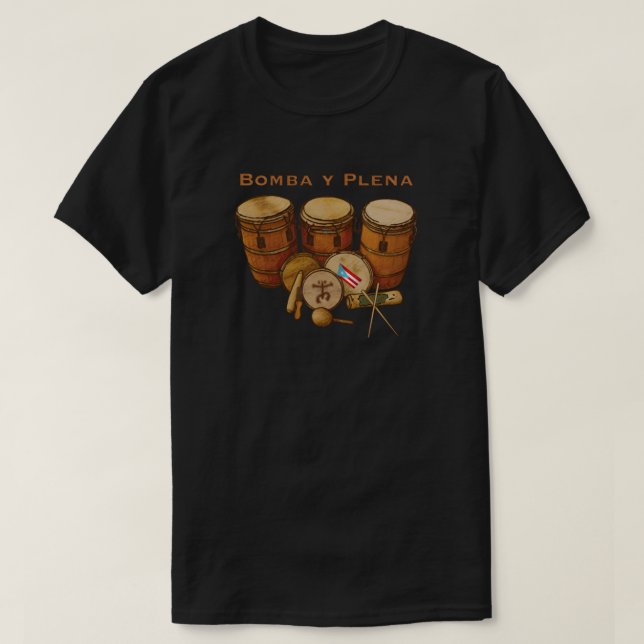 Puerto Rico Bomba y Plena  T-Shirt (Design Front)