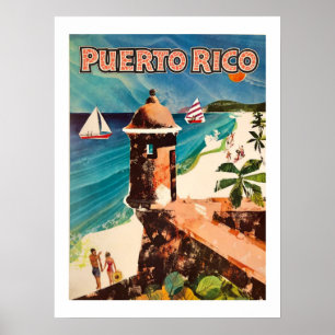 Puerto Rico Bordered 18x24 Travel Poster