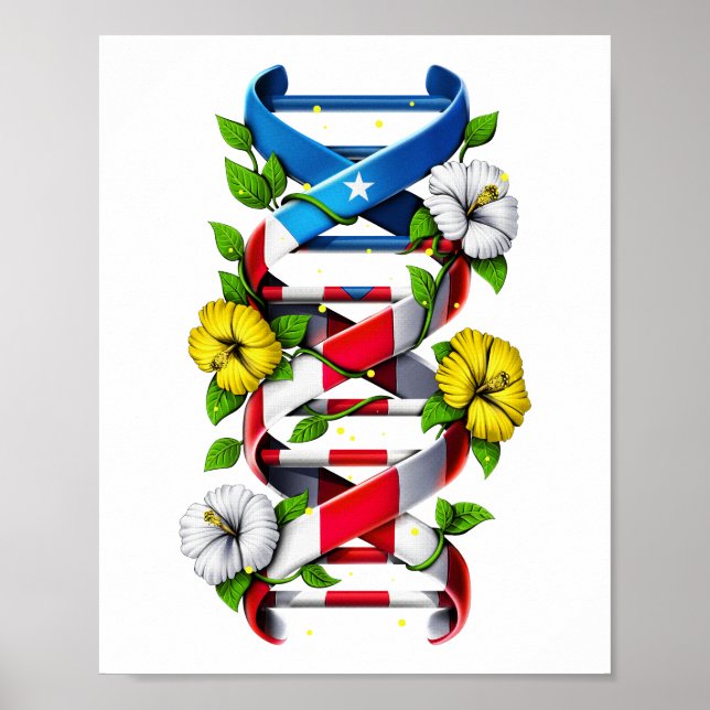 Puerto Rico Boricua DNA Chain Poster (Front)