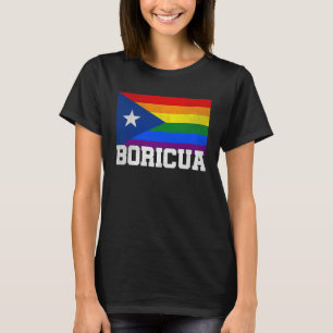 Puerto Rico Boricua Gay Pride LGBT Rainbow Flag Vi T-Shirt