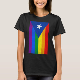 Puerto Rico Boricua Gay Pride LGBT Rainbow Flag Vi T-Shirt