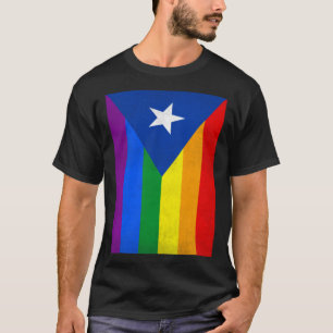 Puerto Rico Boricua Gay Pride LGBT Rainbow Flag Vi T-Shirt