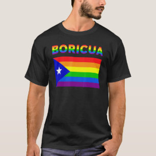 Puerto Rico Boricua Gay Pride Lgbt Rainbow T-Shirt