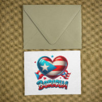 Puerto Rico Boricua Love Heart Flag