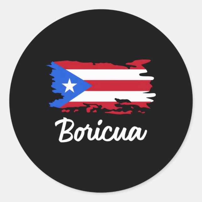 Puerto Rico Boricua Puerto Rican Flag Classic Round Sticker (Front)