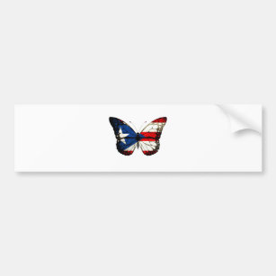 Puerto Rico Butterfly Bumper Sticker