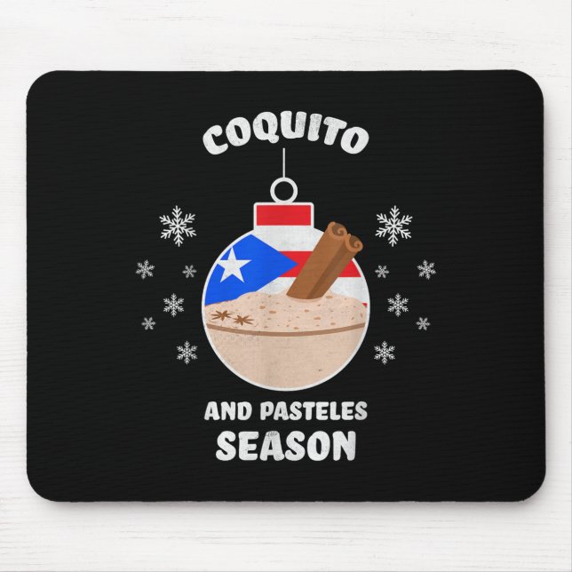 Puerto Rico Christmas Coquito And Pasteles Season  Mouse Pad (Front)