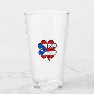 Puerto Rico Clover Flag Vintage Engraving Vector D Glass