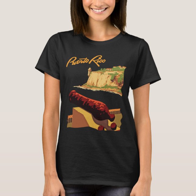 Puerto Rico Coastal Fortress Travel T-Shirt (Front)