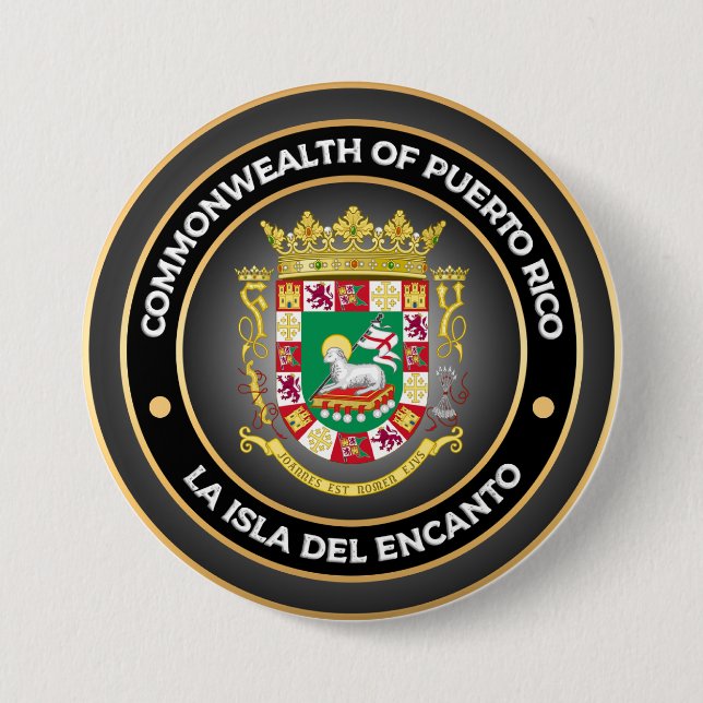 Puerto Rico Coat of Arms 7.5 Cm Round Badge (Front)