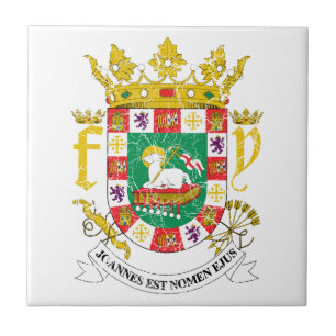 Puerto Rico Coat Of Arms Ceramic Tile
