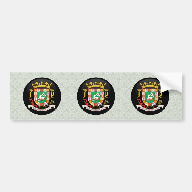 Puerto Rico Coat of Arms detail Bumper Sticker (Front)