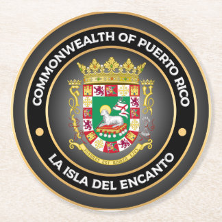 Puerto Rico Coat of Arms Round Paper Coaster