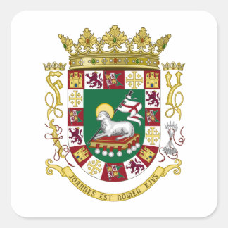 Puerto Rico Coat of Arms Square Sticker