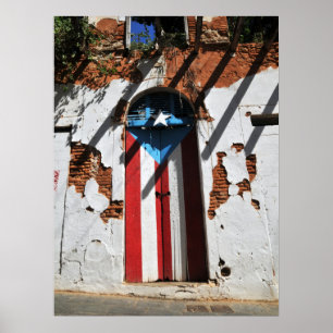 Puerto rico colour flag poster