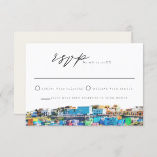 PUERTO RICO Colourful Buildings Skyline RSVP Card