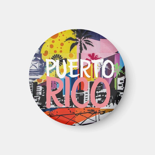 "Puerto Rico" Cool Graffiti Mural Magnet (Front)