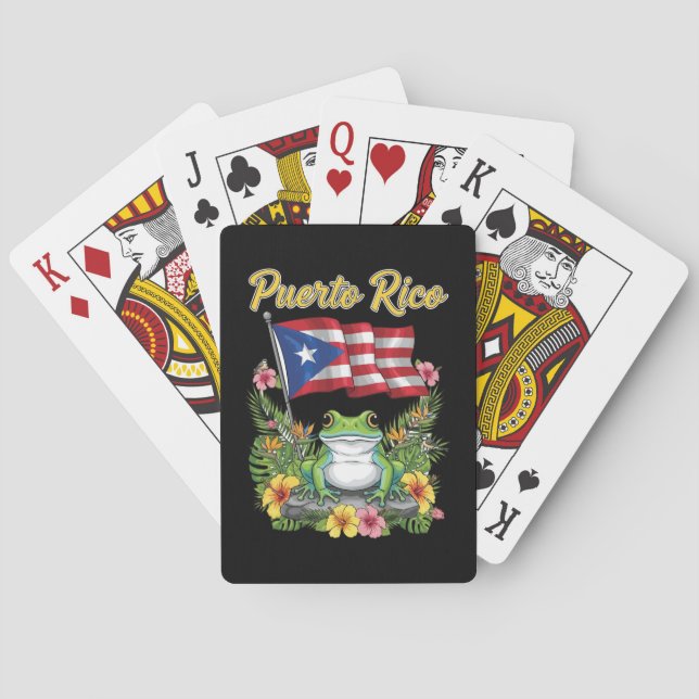 Puerto Rico Coquí Frog Boricua Pride Playing Cards (Back)