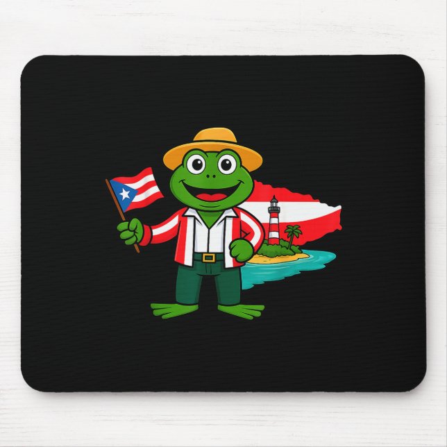 Puerto Rico Coqui Frog Flag Shirt For Men Women Ki Mouse Pad (Front)