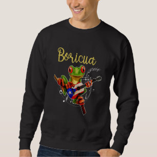 Puerto Rico Coqui Frog Playing Guitar Puerto Rican Sweatshirt
