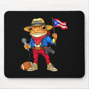 Puerto Rico Coqui Frog Street Music Football Boric Mouse Pad