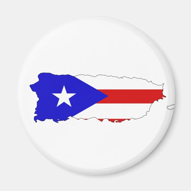 puerto rico country flag map magnet (Front)