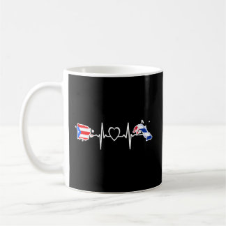 Puerto Rico Cuba Flag Puerto Rican Cuban Heartbeat Coffee Mug