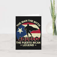 Puerto Rico Dad Shirt Abuelo Man Myth Puerto Rican
