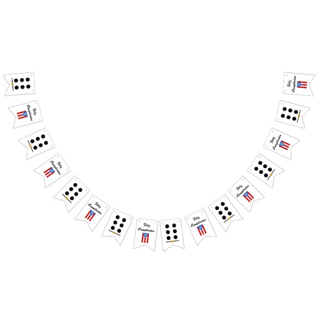 Puerto Rico Domino Theme Birthday Bunting Flags (All)