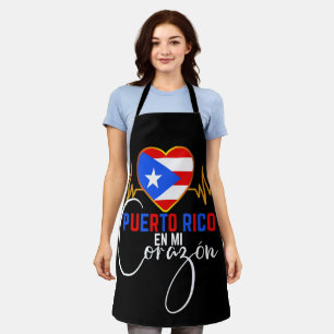 Puerto Rico en mi Corazon Puerto Rican Pride  Apron