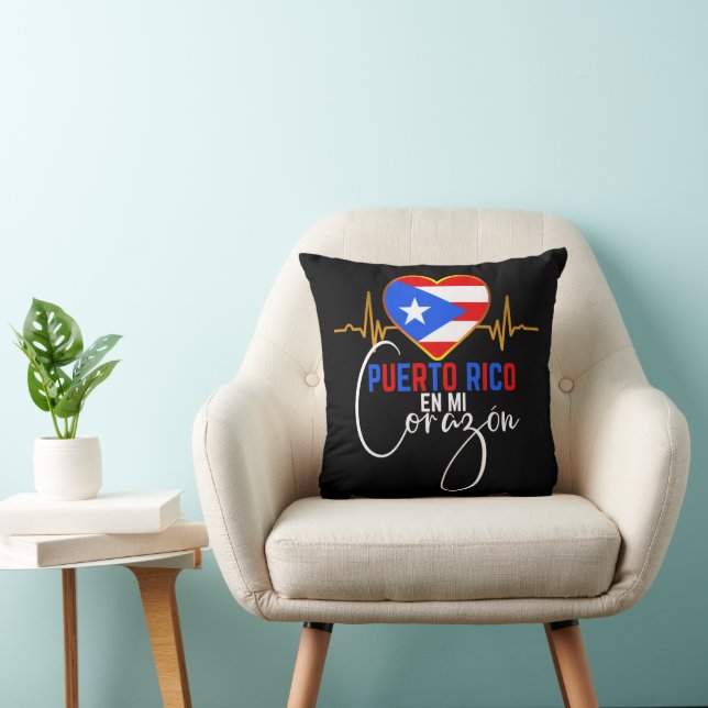 Puerto Rico en mi Corazon Puerto Rican Pride  Cushion (Chair)