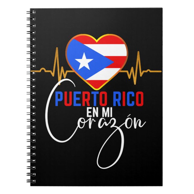 Puerto Rico en mi Corazon Puerto Rican Pride  Notebook (Front)