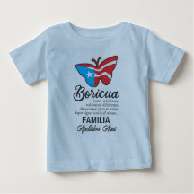 Puerto Rico Family Name Flag Butterfly Quote