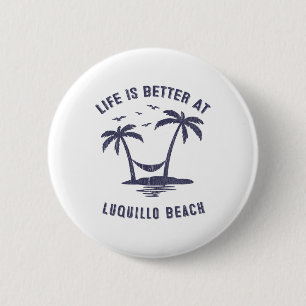 Puerto Rico Family Vacation Vintage Luquillo Beach 6 Cm Round Badge