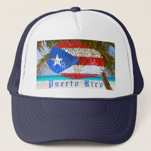 Puerto Rico Finger Print Trucker Hat